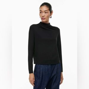 🖤 BABATON Boardroom Longsleeve Top XL Black Cowlneck ECOVERO Viscose